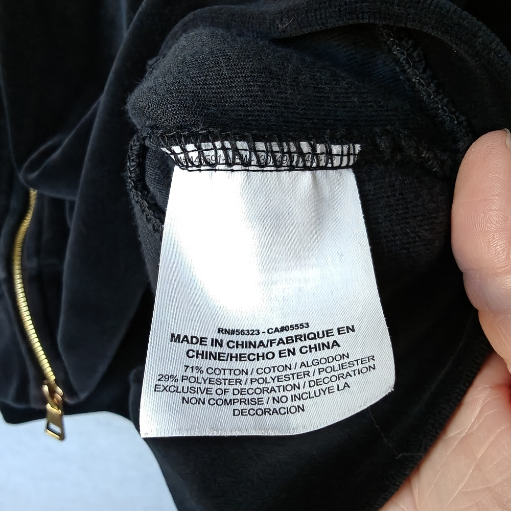 Nike Air Jordan Men's Black Soft Velour Black Full Zip Track Warm Up Jacket Gold - Picture 6 of 9